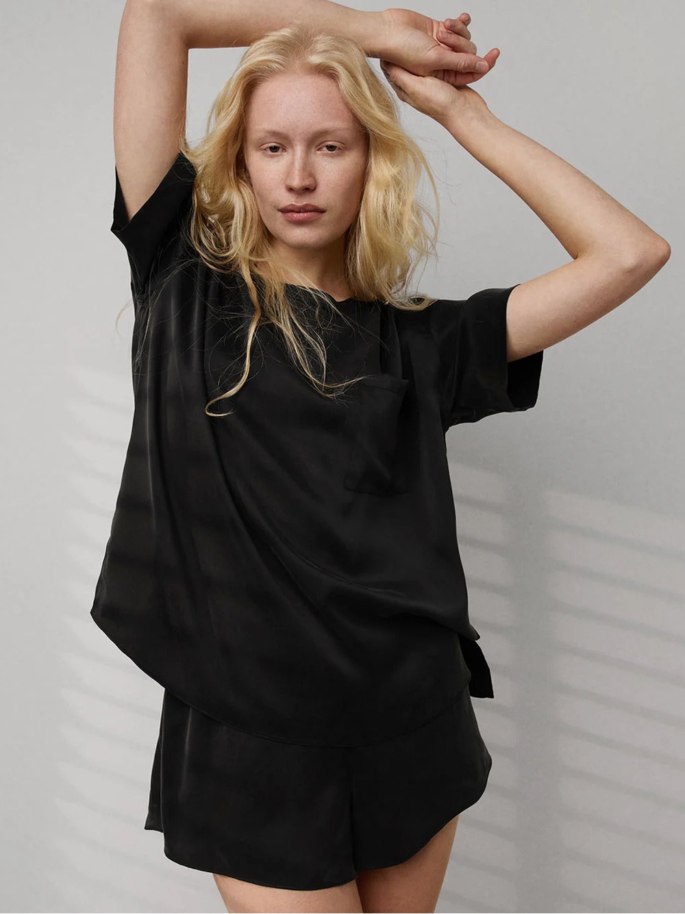 Lunya Washable Silk Tee Black XS/S 100% Silk